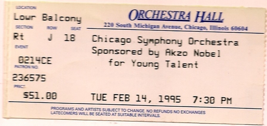CSO Orchestra Hall 1995